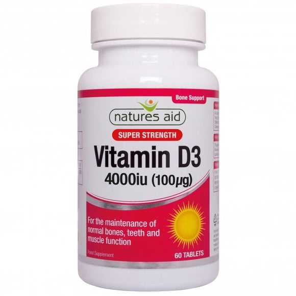 Natures Aid Vitamin D3 4,000iu 60 vegetarian Capsules