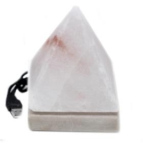 USB White Pyramid Salt Lamp