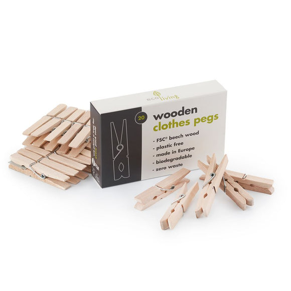 Wooden clothes pegs